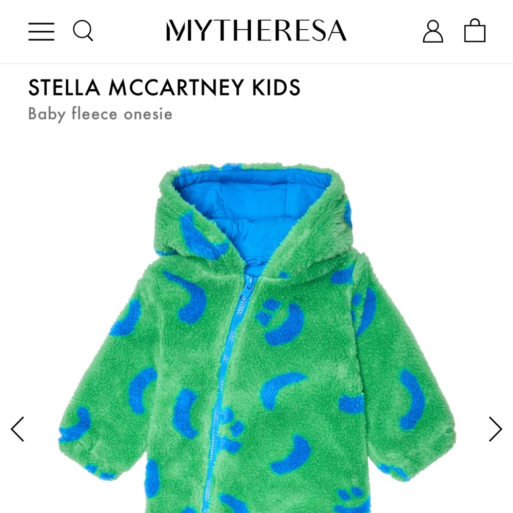 Stella McCartney Kids Vibrant Green Fleece Onesie.